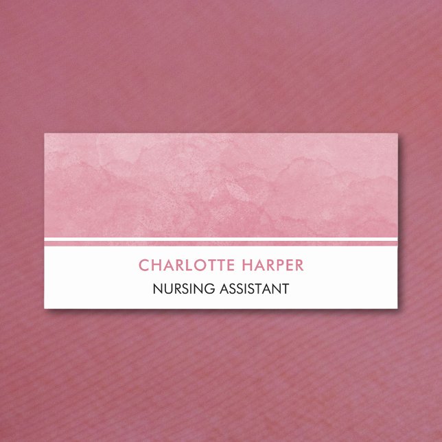 Porte-nom Infirmière moderne Elégante Aquarelle Laver rose p (Créateur téléchargé)