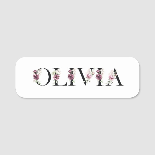 Porte-nom Je m'appelle Olivia. Je m'appelle Olivia. (Devant)