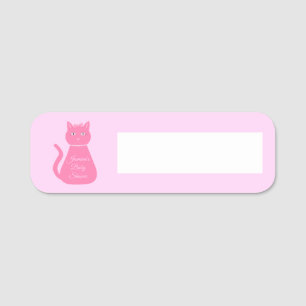 Porte-nom Joli bébé rose fille chat Baby shower personnalisé
