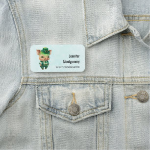Porte-nom Joli porc vert Fairytale dans une jolie beauté