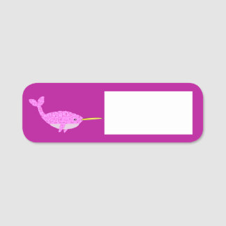 Porte-nom Jolie fille rose bébé Narwhal