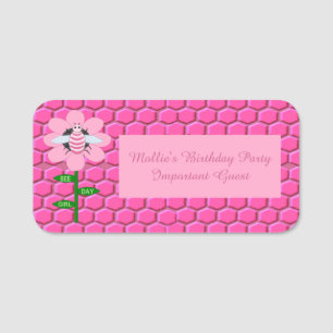 Porte-nom Joyeuse Bee Day Girl rose Anniversaire Bumblebee C