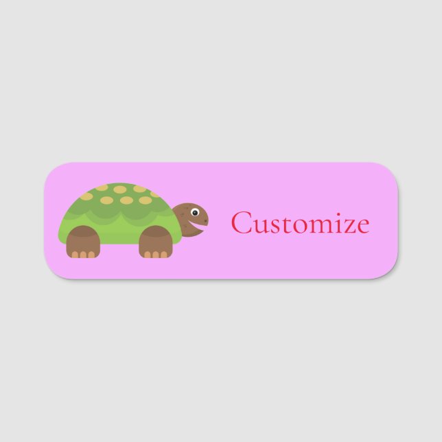 Porte-nom Joyeuse tortue souriante Thunder_Cove (Devant)