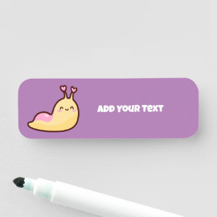 Porte-nom Joyeux mignon Slug Texte personnalisé