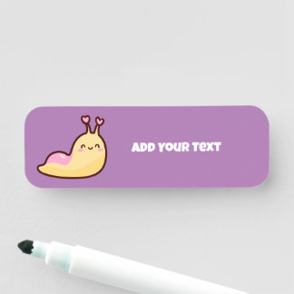 Porte-nom Joyeux mignon Slug Texte personnalisé