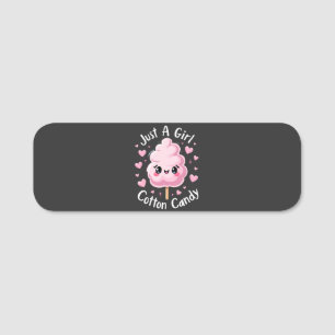 Porte-nom Juste une fille qui aime le bonbon de coton