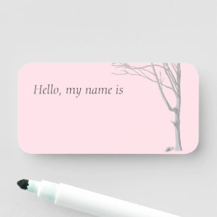 Porte-nom Le rose d'arbre bonjour mon nom est