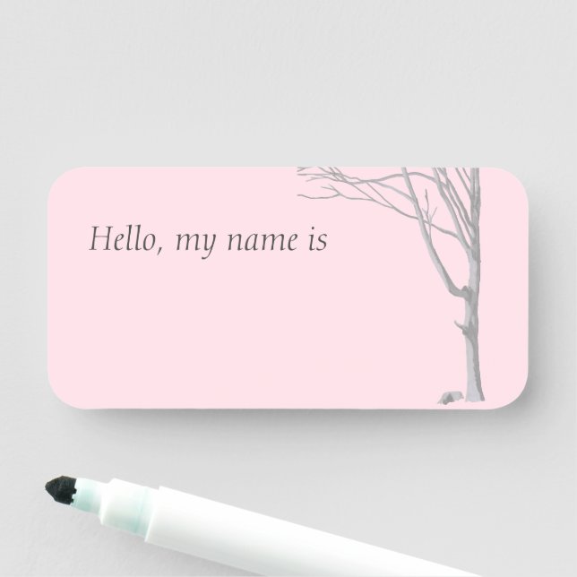 Porte-nom Le rose d'arbre bonjour mon nom est (En situation)
