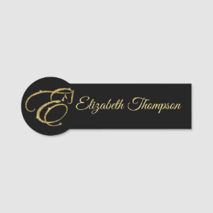 Porte-nom Lettre monogramme E Cheval en parties scintillant 
