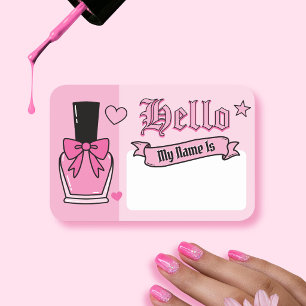 Porte-nom Lettres gothiques modernes et roses pour la techno