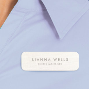 Porte-nom Linge blanc (image) Employé