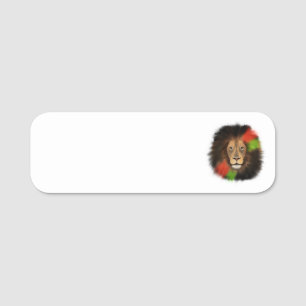 Porte-nom lion fierté noire rouge vert unité jungle chat roi