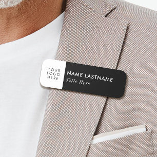 Porte-nom Logo Basic Black Business Titre Pin magnétique