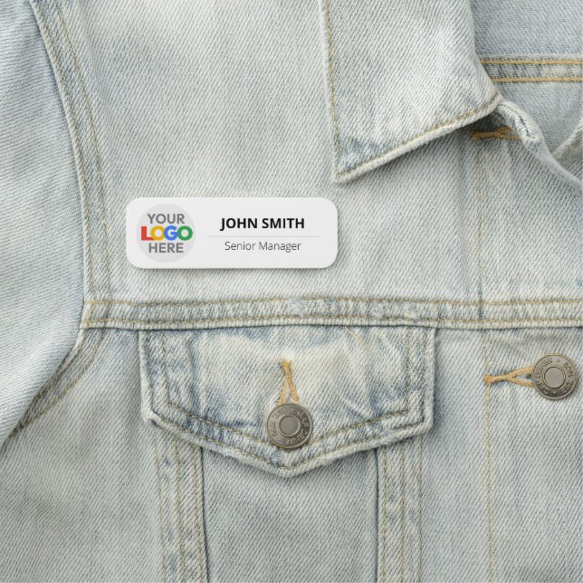 Porte-nom Logo customisé Employé - Épingle magnétique ou de  (En situation)