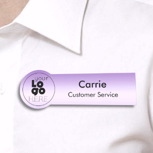 Porte-nom Logo d'arrondi personnalisé Marque de nom violet 