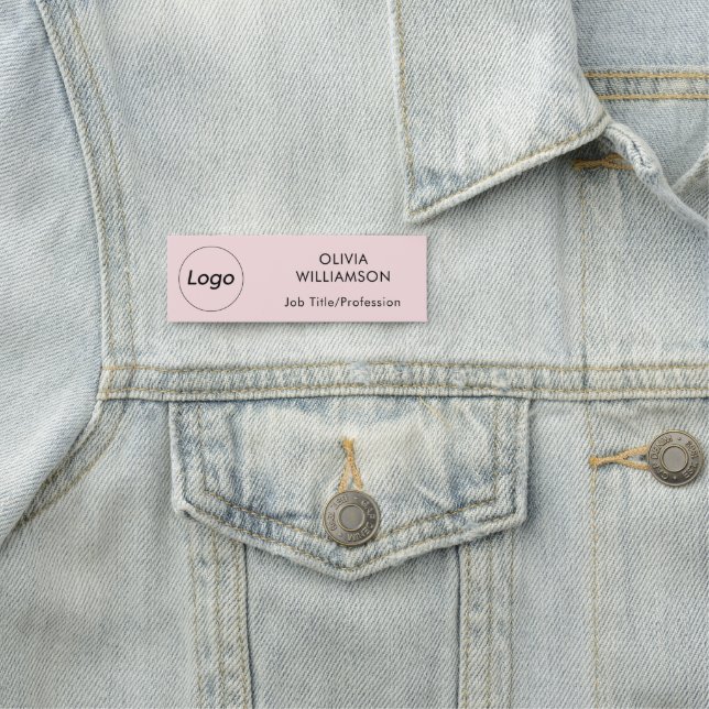Porte-nom Logo de la société professionnelle Blush Pink (En situation)