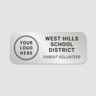 Porte-nom Logo de l'école Bénévole Parent Argent