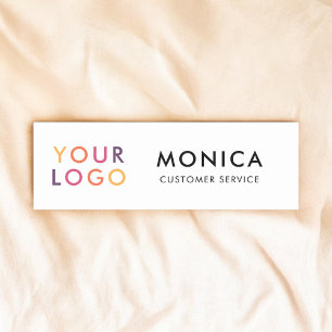 Porte-nom Logo de l'employé Blanc moderne