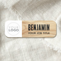 Logo de l'employé en bois rustique noir personnali