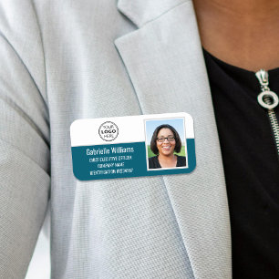 Porte-nom Logo de l'entreprise avec photo d'employé personna