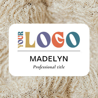 Porte-nom Logo de l'entreprise blanche Entreprise Magnetique