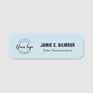 Porte-nom Logo de l'entreprise Employé personnalisé bleu