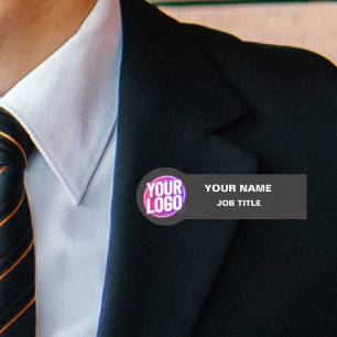 Porte-nom Logo de l'entreprise Employé professionnel Pierre 