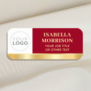 Porte-nom Logo de l'entreprise ID employé Red Gold Business