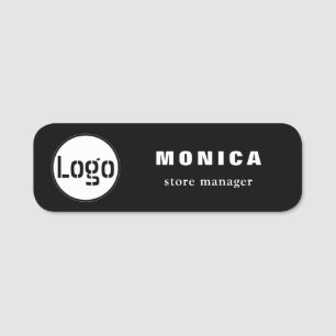 Porte-nom Logo de l'entreprise magnétique Nom et titre de l'