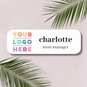 Porte-nom Logo de l'entreprise magnétique Nom et titre de l'