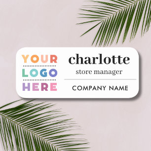 Porte-nom Logo de l'entreprise magnétique Nom et titre de l'
