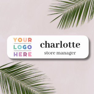 Porte-nom Logo de l'entreprise magnétique Nom et titre de l'