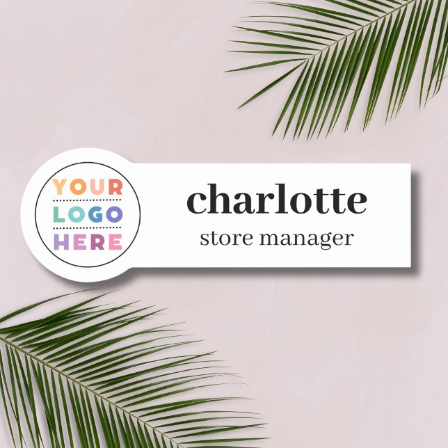 Porte-nom Logo de l'entreprise magnétique Nom et titre de l' (Créateur téléchargé)