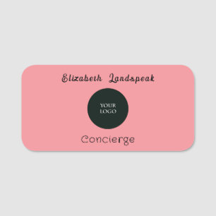 Porte-nom Logo de l'entreprise personnalisée Chic rose magné