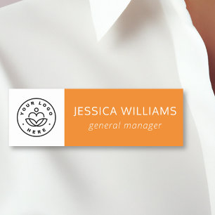 Porte-nom Logo de l'entreprise personnalisée Employé orange
