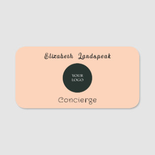 Porte-nom Logo de l'entreprise personnalisée rose beige magn