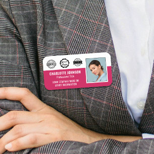Porte-nom Logo de l'entreprise photo d'employé personnalisé 