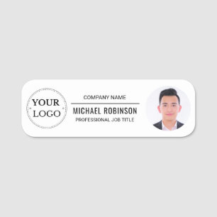 Porte-nom Logo de l'entreprise Photo professionnelle de l'em