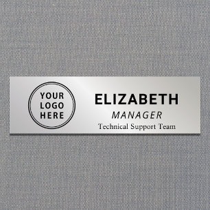 Porte-nom Logo de l'entreprise simple Silver professionnel