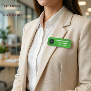 Porte-nom Logo d'employé commercial métallisé vert