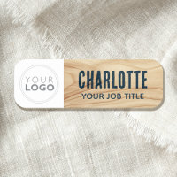 Logo d'employé en bois rustique bleu marqué