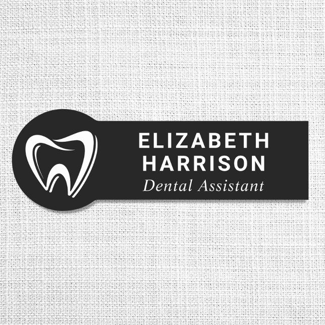 Porte-nom Logo dentiste Bureau dentaire Noir (Créateur téléchargé)