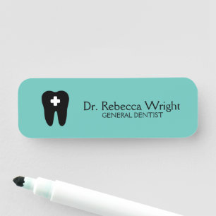 Porte-nom Logo Dentiste Minimal Lumière Bureau dentaire Turq