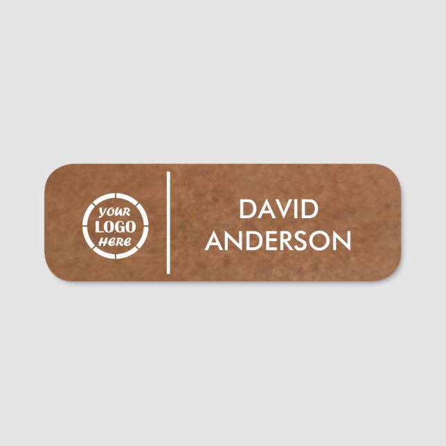 Porte-nom Logo d'entreprise Brown personnalisé Personnel emp (Devant)