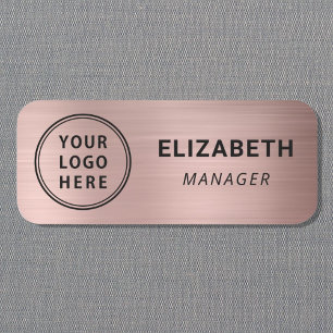 Porte-nom Logo d'entreprise Classique Rose Gold