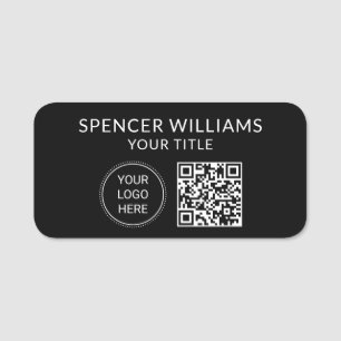 Porte-nom Logo d'entreprise de code QR moderne professionnel