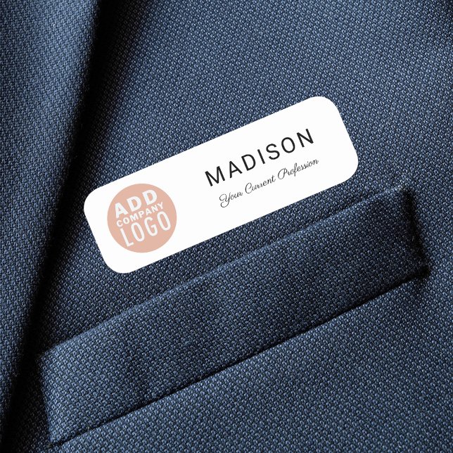 Porte-nom Logo d'entreprise Employé de l'entreprise (Business Logo Minimalist Employees Name Tag)