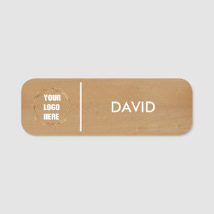 Porte-nom Logo d'entreprise en bois personnalisé Nom du pers