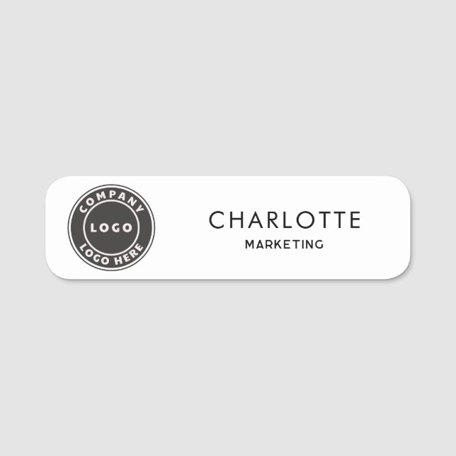 Porte-nom Logo d'entreprise moderne employé magnétique (Devant)