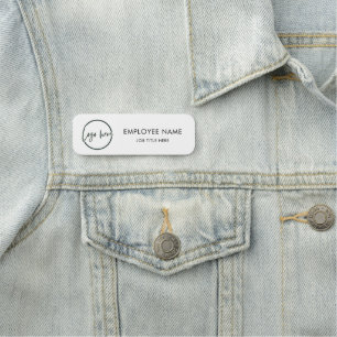 Porte-nom Logo d'entreprise noir personnalisé employé